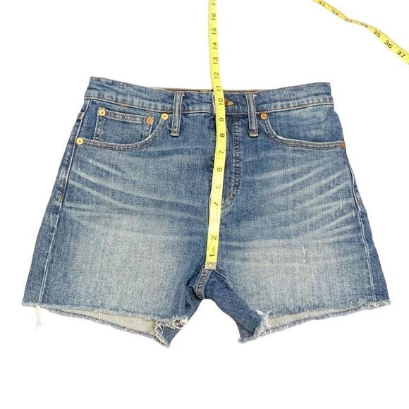 Madewell High-Rise Cut Off Edition Medium Wash Blue Denim Jean Shorts Women’s 27 - Picture 6 of 13